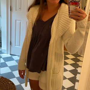NWOT White fluffy cardigan